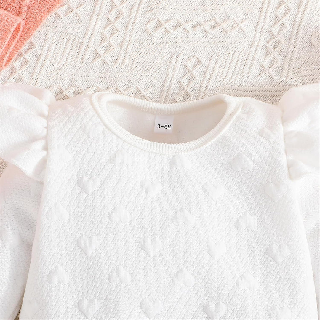 Yaopelky Kleinkind Baby Mädchen Outfits Langarm Sweatshirt Top Hose mit Fliege Kleinkind Herbst Wint