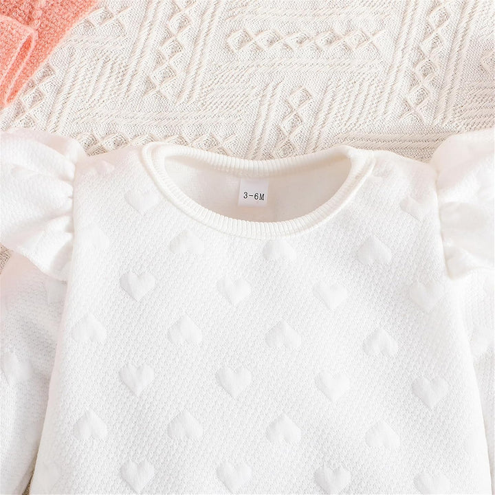 Yaopelky Kleinkind Baby Mädchen Outfits Langarm Sweatshirt Top Hose mit Fliege Kleinkind Herbst Wint