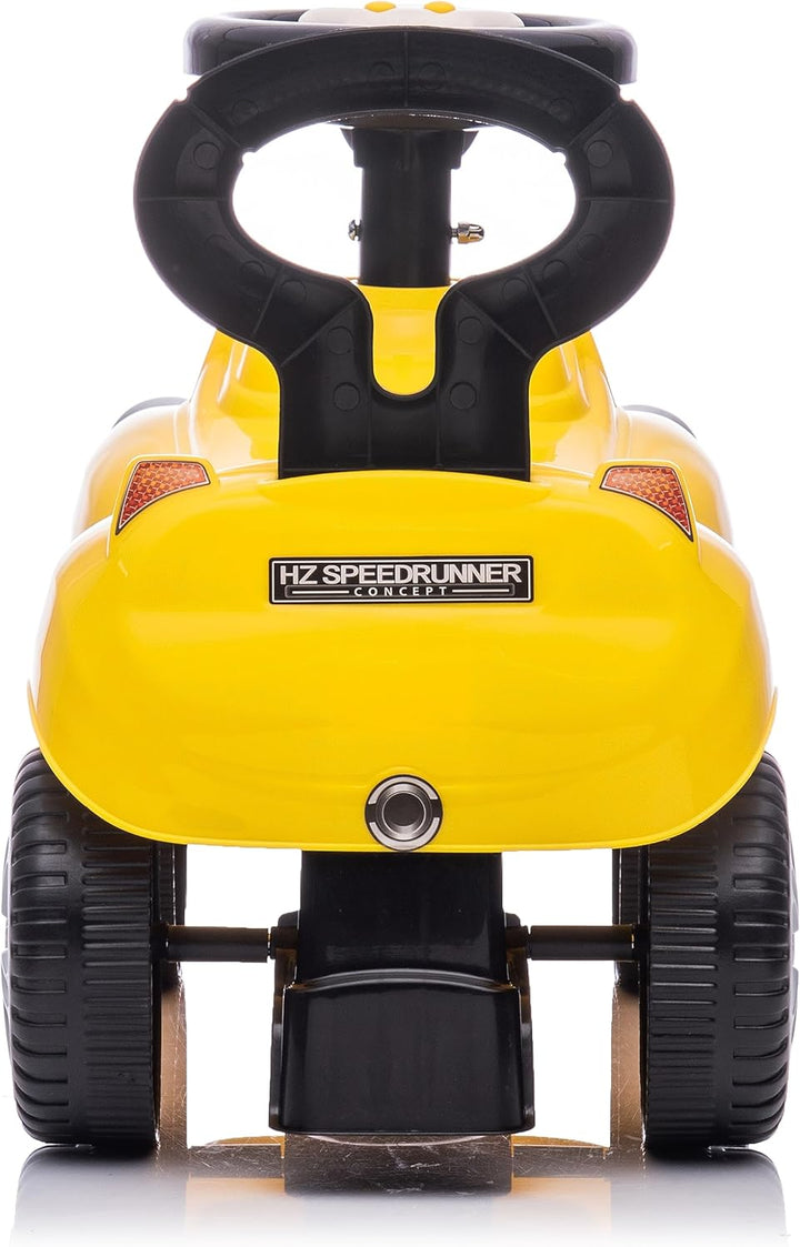 Rutschauto ab 1 Jahr, Lauflernwagen, Kinderauto Indoor, Rutschfahrzeug mit Klängen (Gelb), Gelb