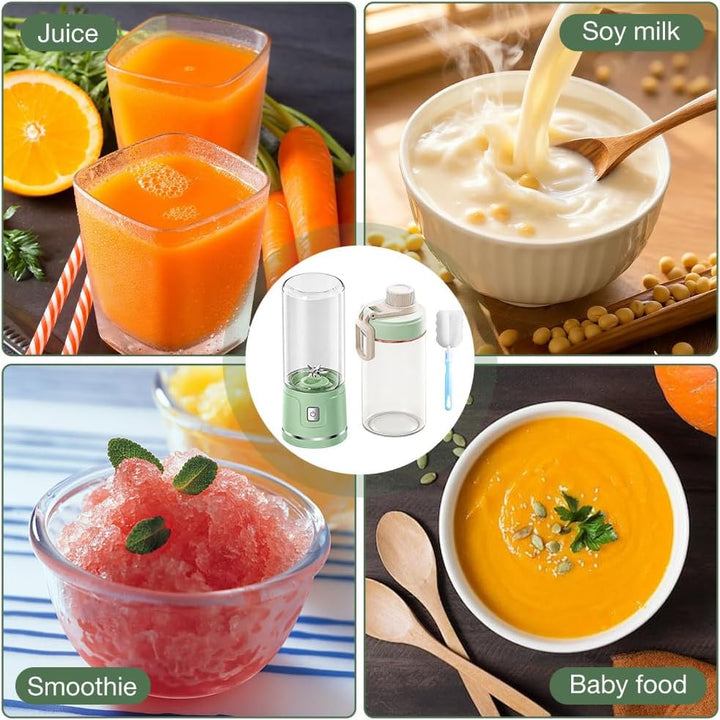 Fresh Juice Mixer Flasche, TGKYK 450ml Tragbarer Mixer Smoothie Maker mit Bürsten, 38 Klingen, USB-L
