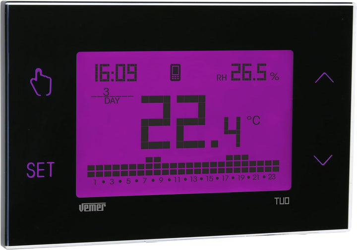 VEMER VE795900 TUO 4G – 4G-LTE Heizungsthermostat mit Integrierter Daten-SIM, Smart Thermostat mit A