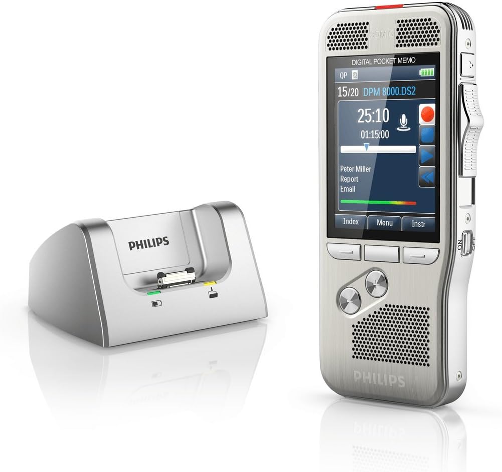 Philips Pocket Memo Diktiergerät DPM8000 ohne Software ohne Software traditioneller Schiebeschalter,