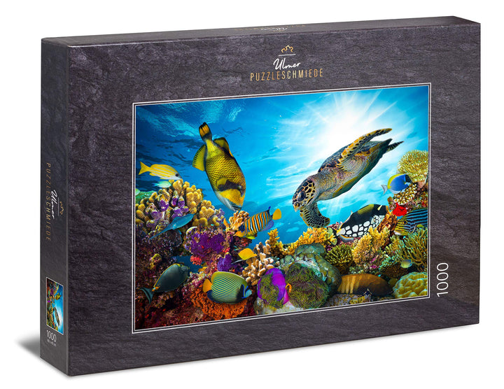 Ulmer Puzzleschmiede - Puzzle Farben-Meer - klassisches 1000 Teile Unterwasser-Puzzle - die Bunte Un