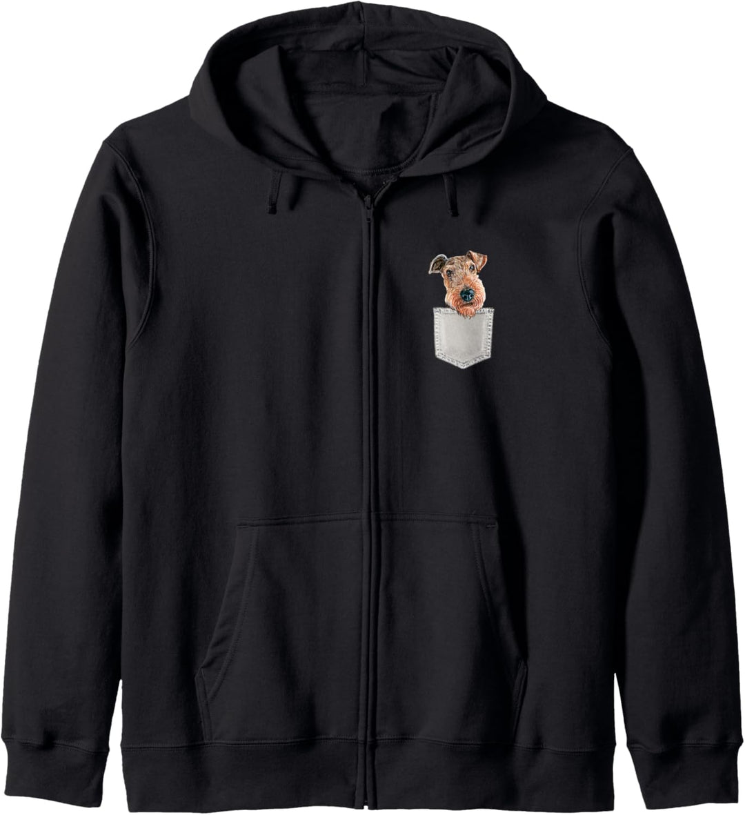 AIREDALE TERRIER Hund in Brusttasche Dog In Pocket Geschenk Kapuzenjacke