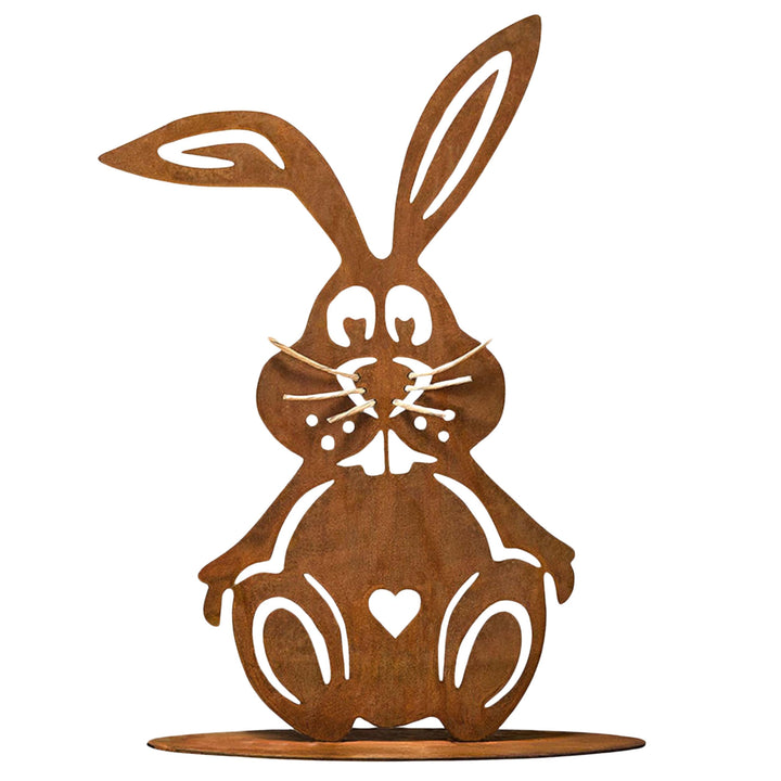 Rostikal Osterhase Gartendeko Rost 22 x 15,5 cm – Frühling Dekoration für Garten & Wohnzimmer, Vinta