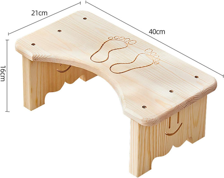 Toilettenhocker aus Holz für Erwachsene, Rutschfester Fussbank, Ergonomischer WC Hocker für Badezimm