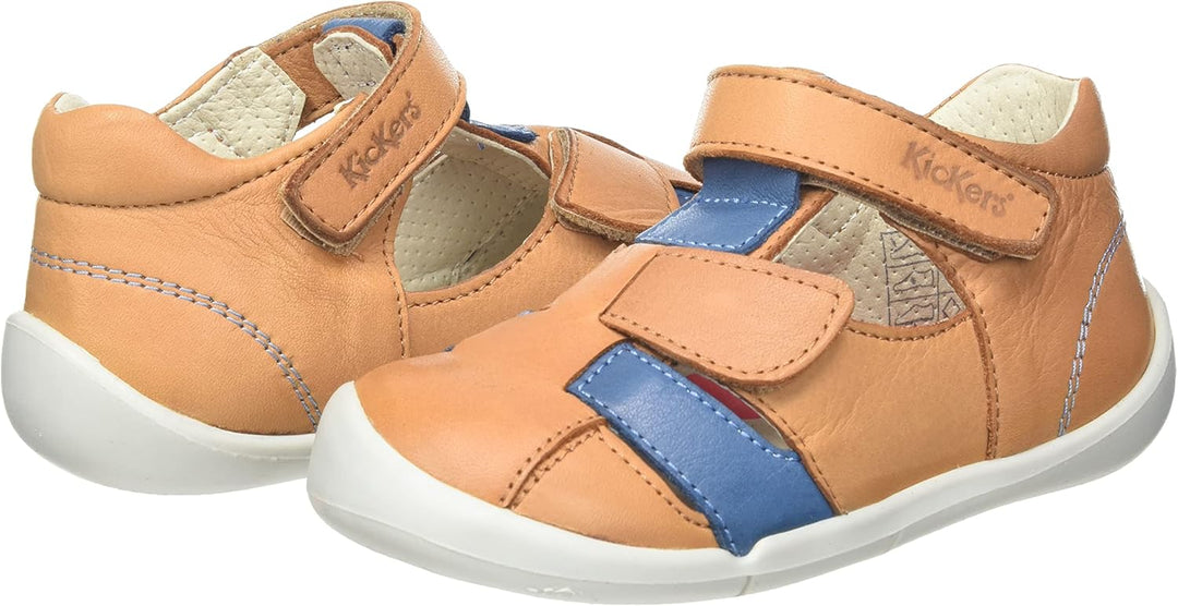 Kickers Unisex Baby Wasabou Sandale, Camel Blau