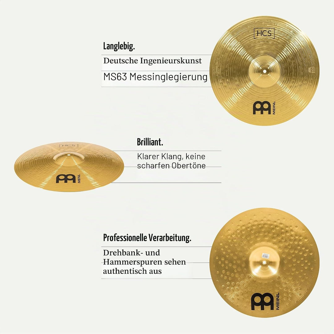Meinl Cymbals HCS Crash-Ride 18 Zoll (Video) Schlagzeug Becken (45,72cm) Messing, Traditionelles Fin
