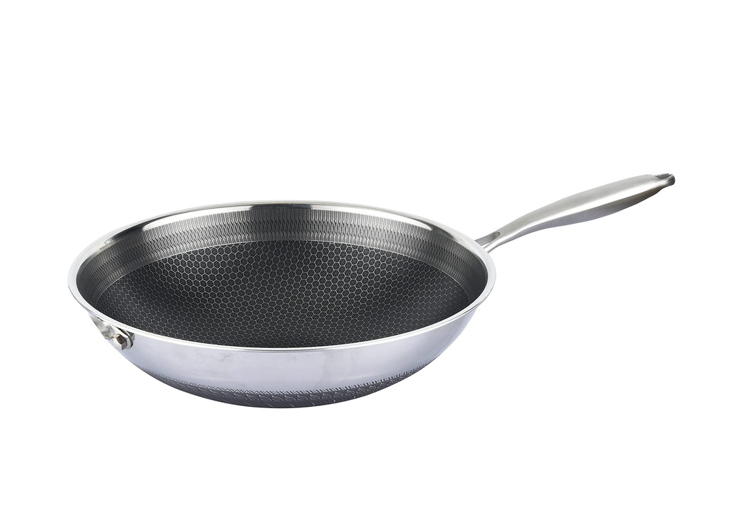 Wokpfanne 32cm Edelstahl, beschichtet Wok 32cm, Wok 32cm