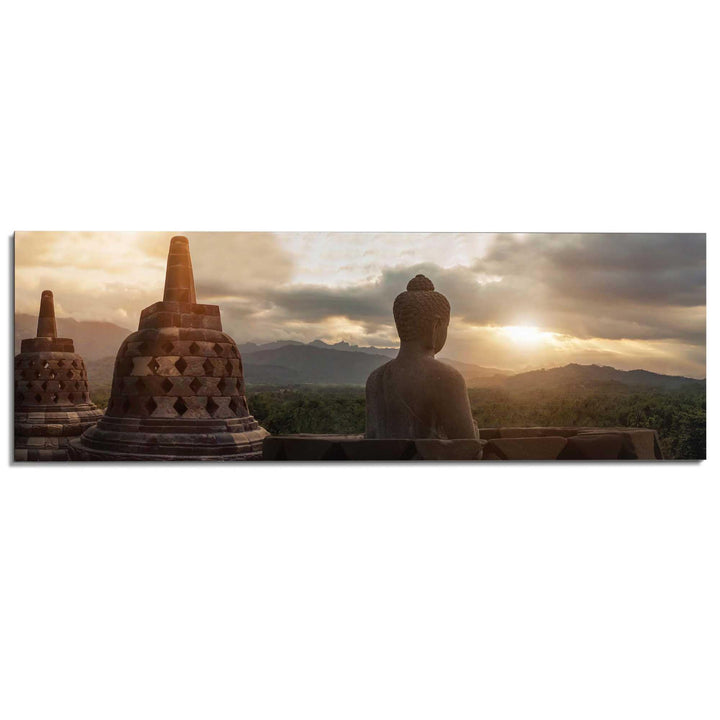 REINDERS Wandbild, Borobudur, Schlafzimmer, Bilder, Wanddeko, Room Decor, MDF, Braun, 52x156cm 156L