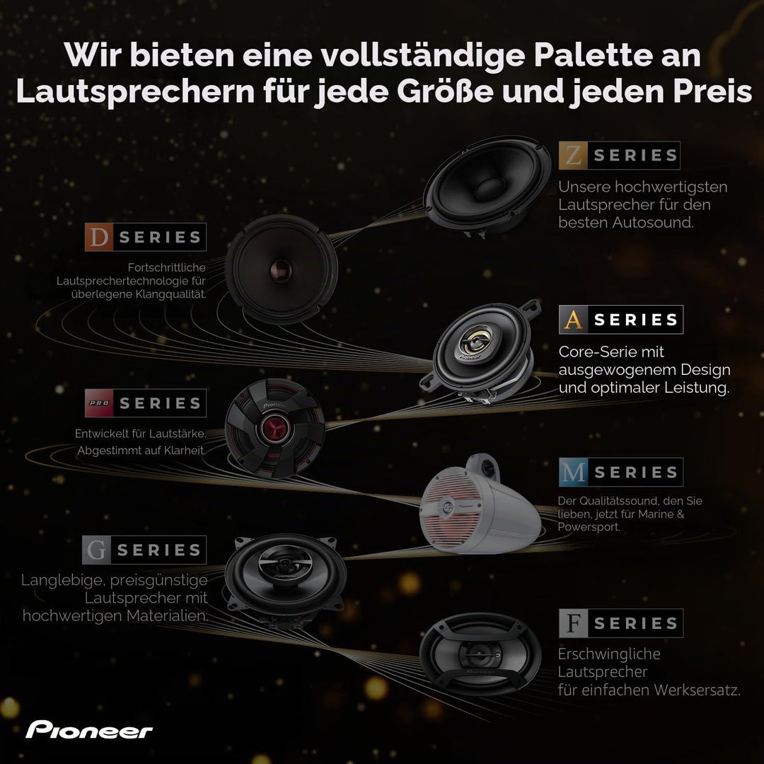 Pioneer TS-A6881F 6 x 8 4-Weg-Koaxial-Lautsprecher Set mit 2 Lautsprechern (je 350 W max., 80 W Sinu