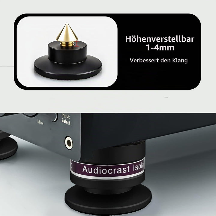 Tertullus 4 Stück Höhenverstellbar Subwoofer Spikes Lautsprecher Spikes Absorbs Sets Mit Untersetzer