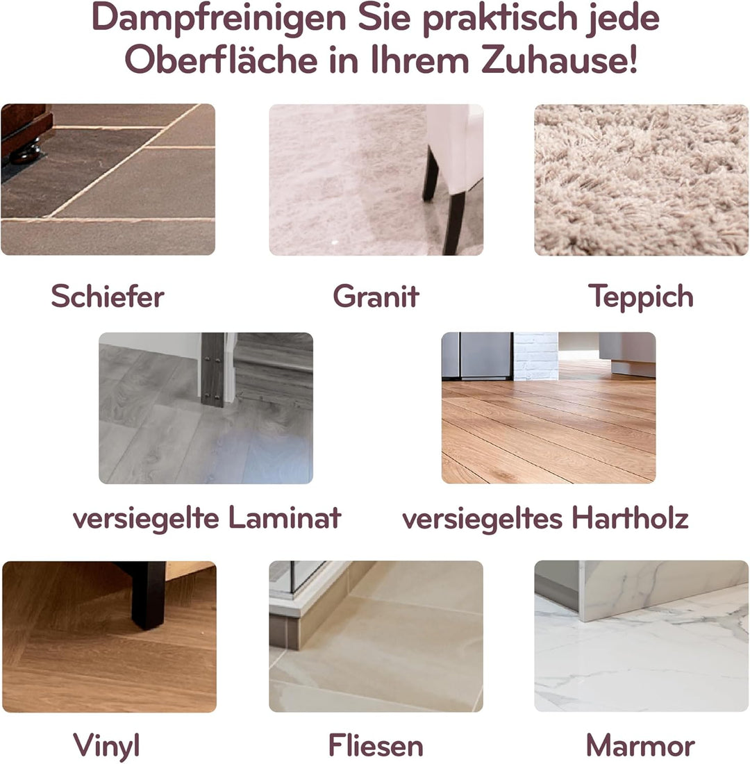 H2O HD Dampfreiniger & Dampfbesen - Tötet 99,9% der Bakterien ohne Reinigungschemikalien (H20 HD Ste