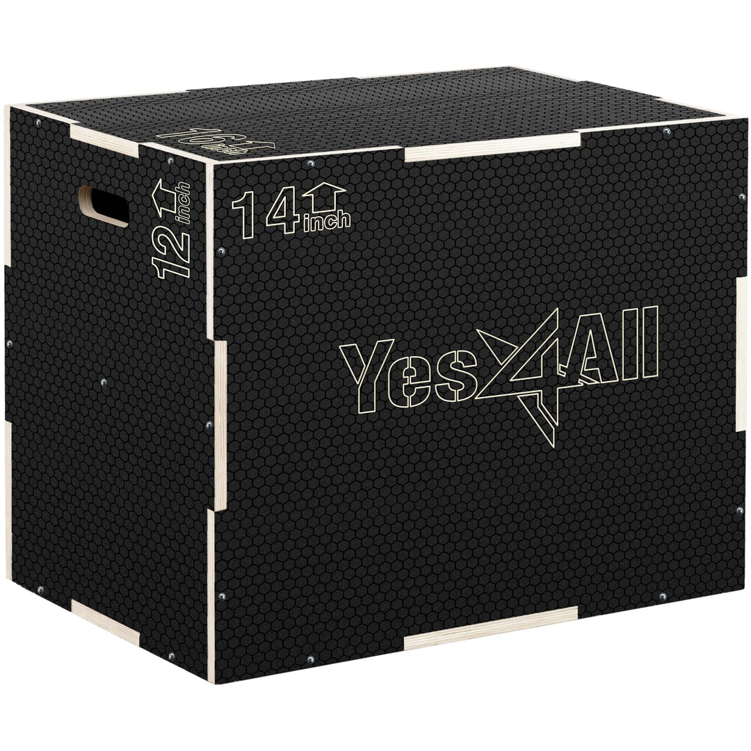 Yes4All 3-in-1 Plyometrische Box aus Holz – hält bis zu 204 kg – Vielseitige plyometrische Box für H