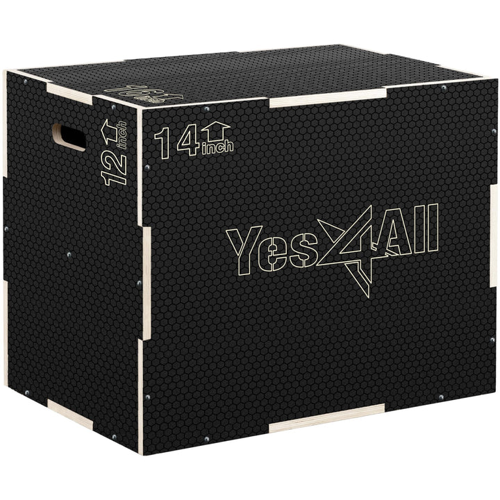 Yes4All 3-in-1 Plyometrische Box aus Holz – hält bis zu 204 kg – Vielseitige plyometrische Box für H