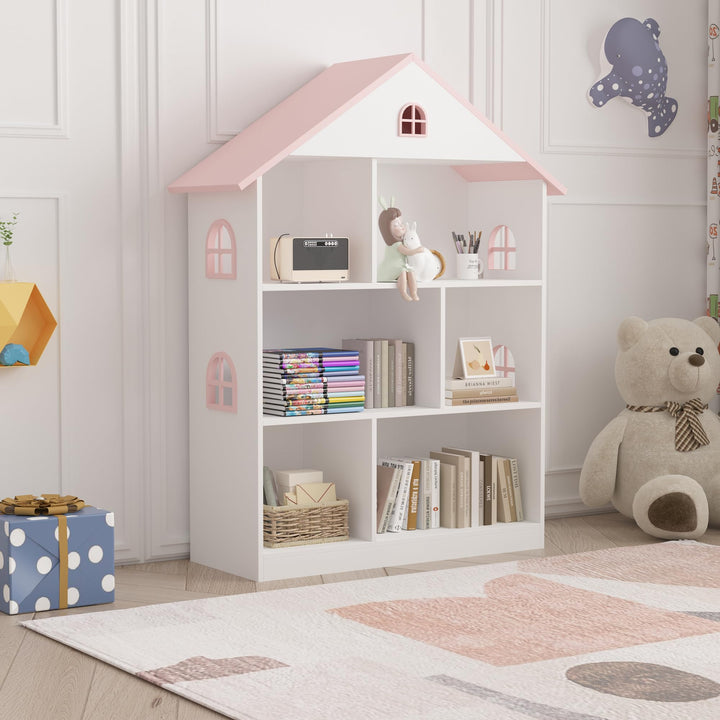 [en.casa] Kinderregal Vipsali Aufbewahrungsregal mit 6 Fächern Spielzeugregal 107 x 83 x 30 cm Kinde
