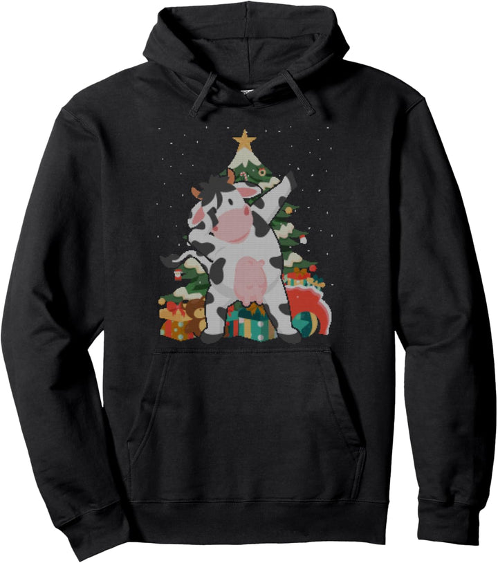 Kuh & Weihnachtsbaum Lustige hässliche Weihnachten Pullover Hoodie