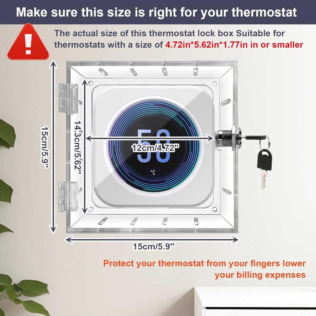 Yallmie 2 Stück Thermostatschutz,12X14.3X4.5cm Thermostat Schliesskasten Transparenter Thermostat Ab