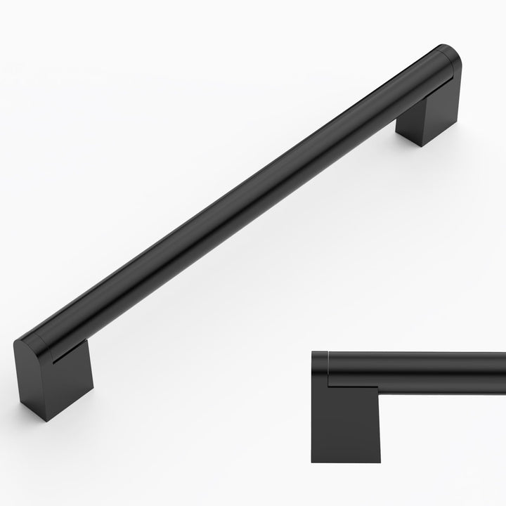 Amerdeco 10 Stück Möbelgriffe Edelstahl Schwarz 192mm Lochabstand Schrankgriffe für Küche, Schublade