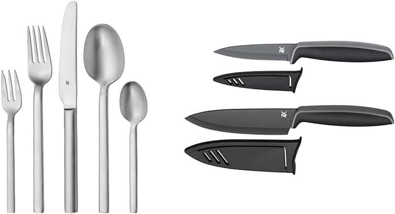 WMF Alteo Edelstahl Besteck Set 6 Personen, 30-teilig, Monobloc-Messer, Cromargan Edelstahl mattiert