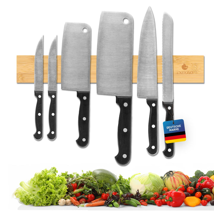 Exitoso® Magnetleiste Messer selbstklebend 40cm - Messerleiste ohne bohren mit 3M Klebeband - Bomben