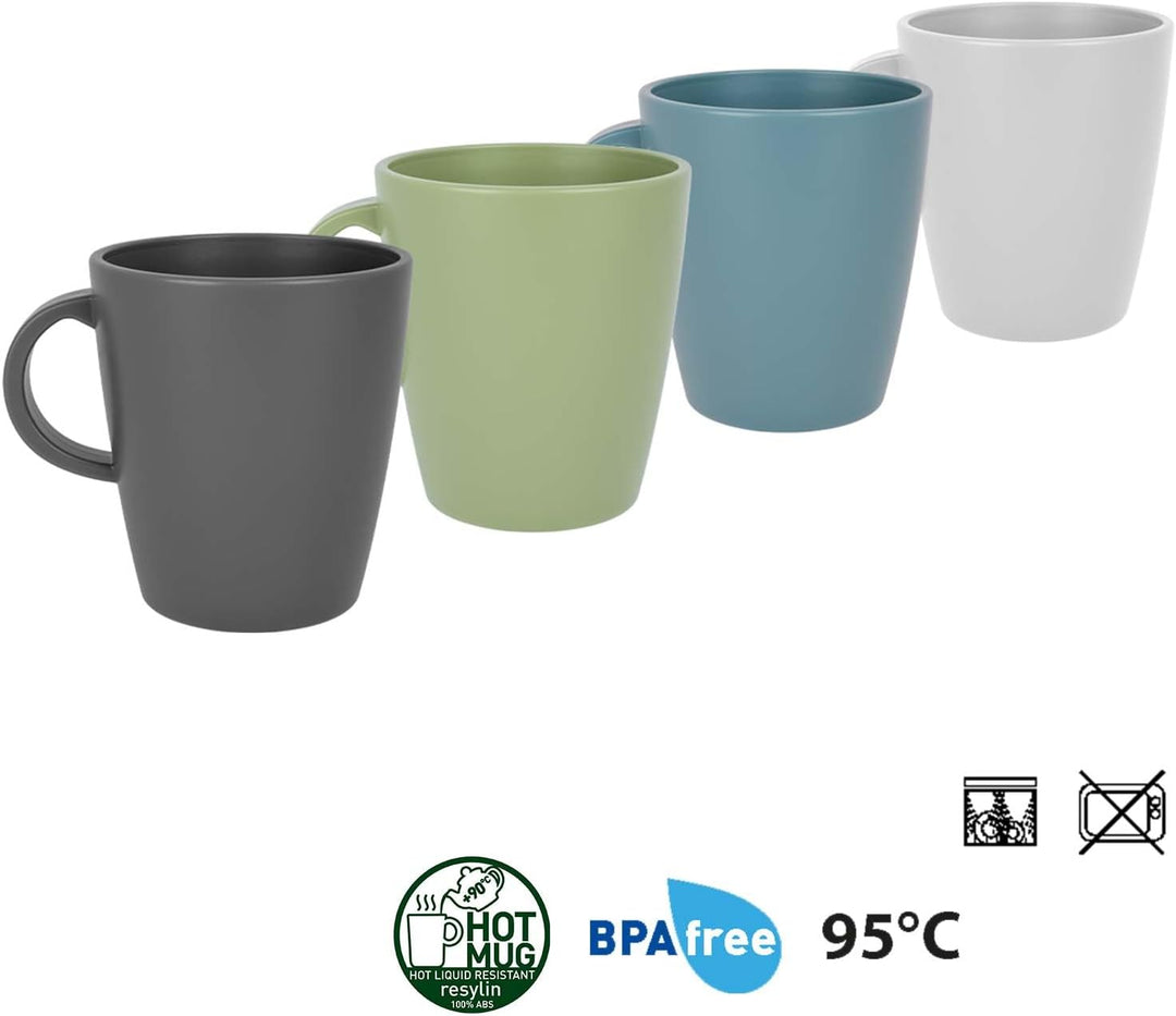 BRUNNER: Melamin Geschirr-Set Camping | 16-Teilig - Teller & Kaffe-Becher für 2-4 Personen | DOLOMIT