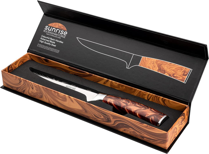 Rockingham Forge Ausbeinmesser, Sunrise Kollektion, 15cm, 6 Zoll, Brauner Harzgriff, Klinge aus Rost