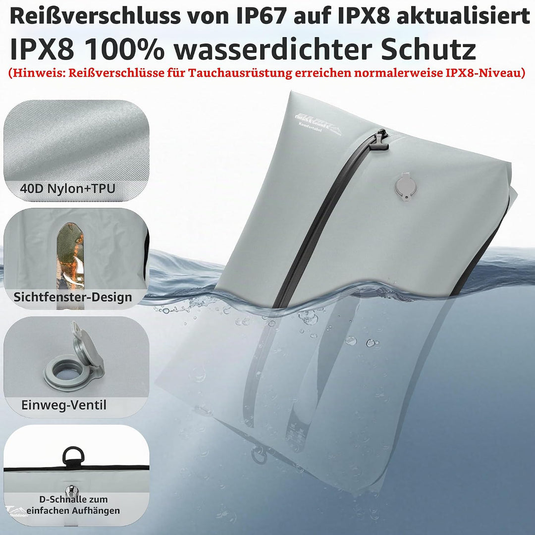 EULANT Wasserdicht Vakuumbeutel für Reisen mit Pumpe, Wiederverwendbare Kompressionsbeutel für Koffe