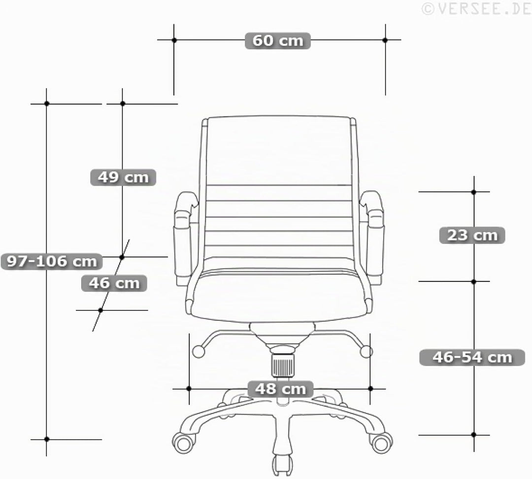 VERSEE Premium Echt-Leder Bürostuhl Montreal in Weiss – Ergonomischer Schreibtischstuhl mit Sitzhöhe