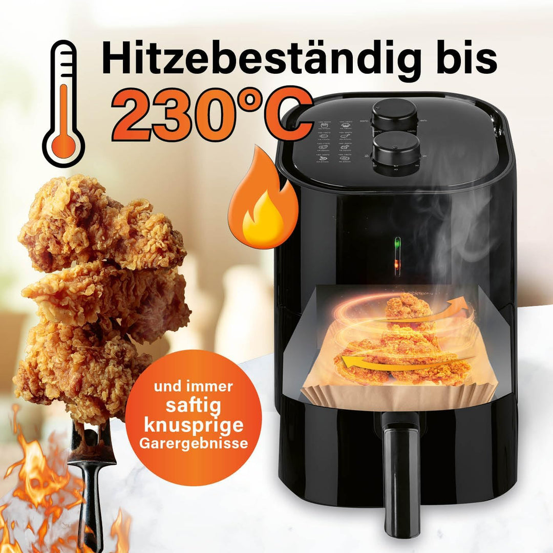 GOURMETmaxx Backpapier für Heissluftfritteuse 5 bis 6 Liter | Backpapierschale antihaftbeschichtet &