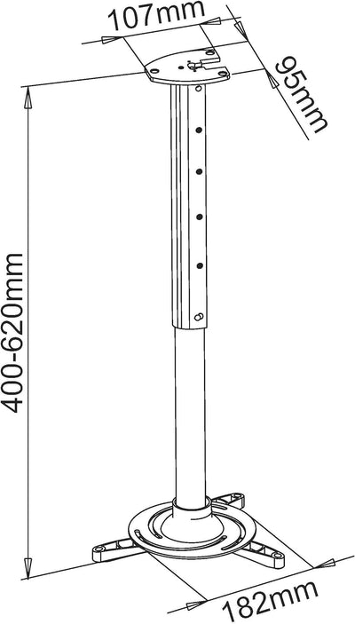 mywall 16-4L Bewegliche Deckenhalterung für Beamer mit Kugelgelenk Tragkraft bis 15 kg einstellbarer