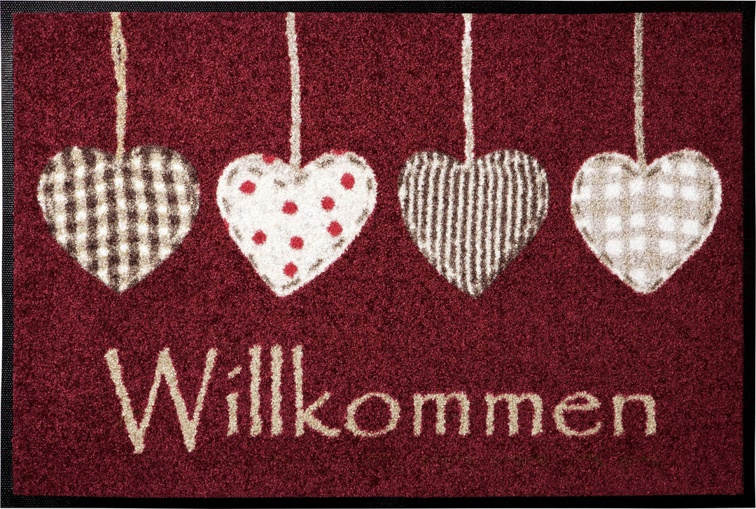 wash+dry Fussmatte weinrot Grösse 50x75 cm