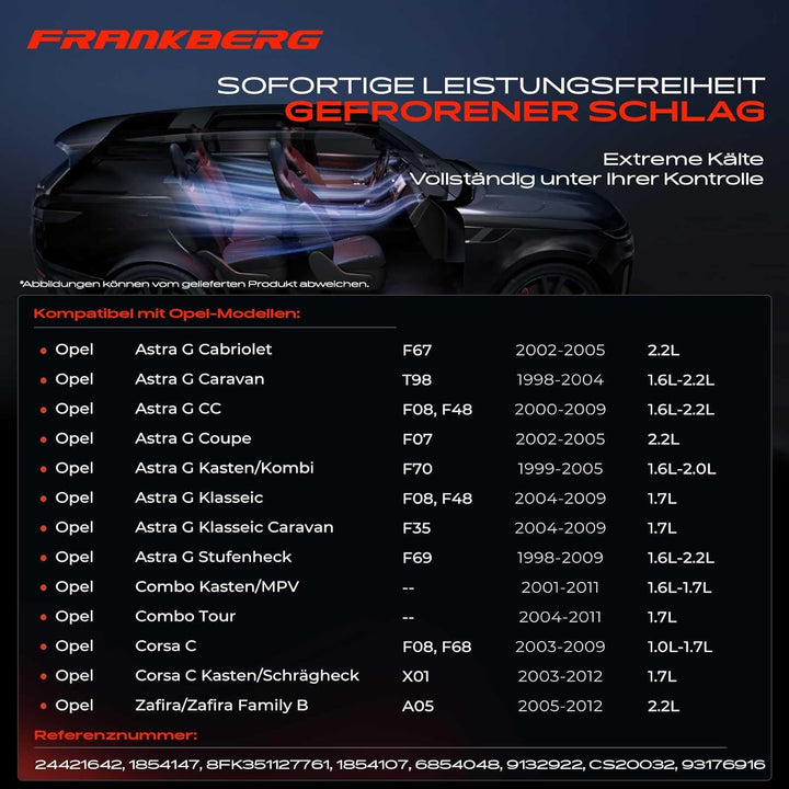 Frankberg 1x Klimakompressor Klimaanlage Kompatibel mit Astra G Cabriolet F67 2.2L 2002-2005 Astra G