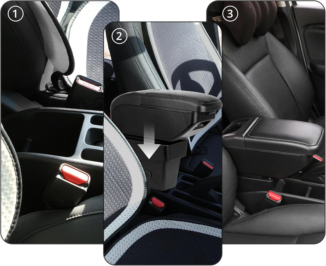 YJYWZH Compatible with Seat Ibiza 6j Armlehnen Ibiza 4 IV 2008-2016 Leder Armlehne Auto Mittelkonsol