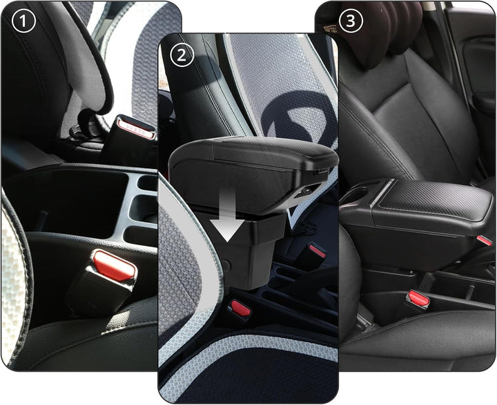 YJYWZH Compatible with Seat Ibiza 6j Armlehnen Ibiza 4 IV 2008-2016 Leder Armlehne Auto Mittelkonsol