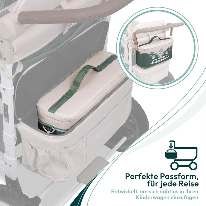 WONDERFOLD VW Elternkonsole Kinderwagen Organizer mit Getränkehalter, Wickeltasche Buggy Bondi-Blau,