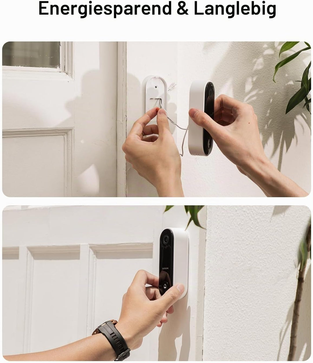 WUUK 2K HD WLAN Türklingel mit Kamera, Video Türklingel, Beidseitige Audiofunktion, Duale Bewegungse