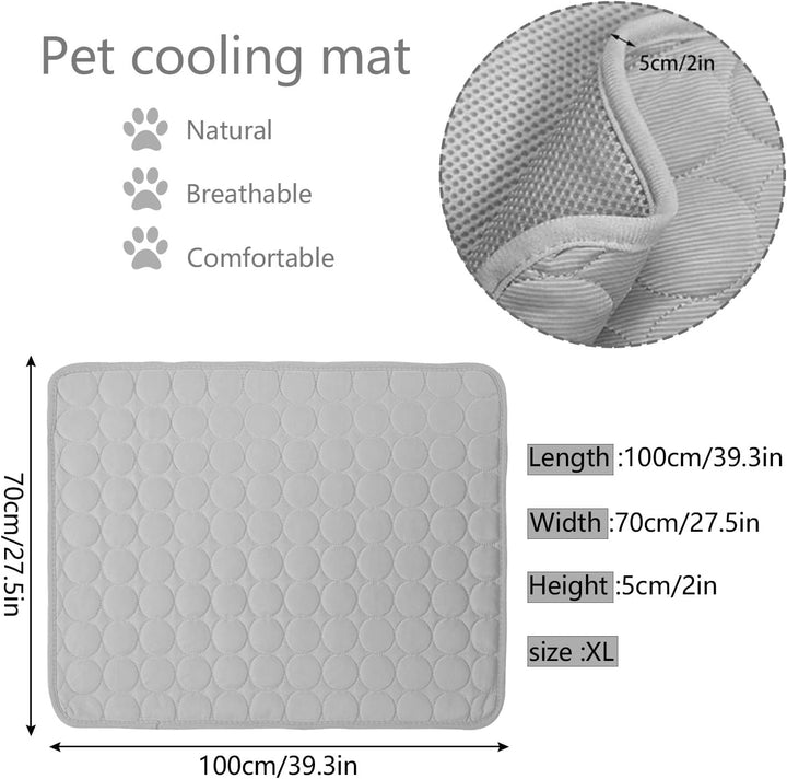 YXHZVON Haustier Kühlmatte Sommer Kühlkissen für Hunde Grau Grau-XL, Grau-XL