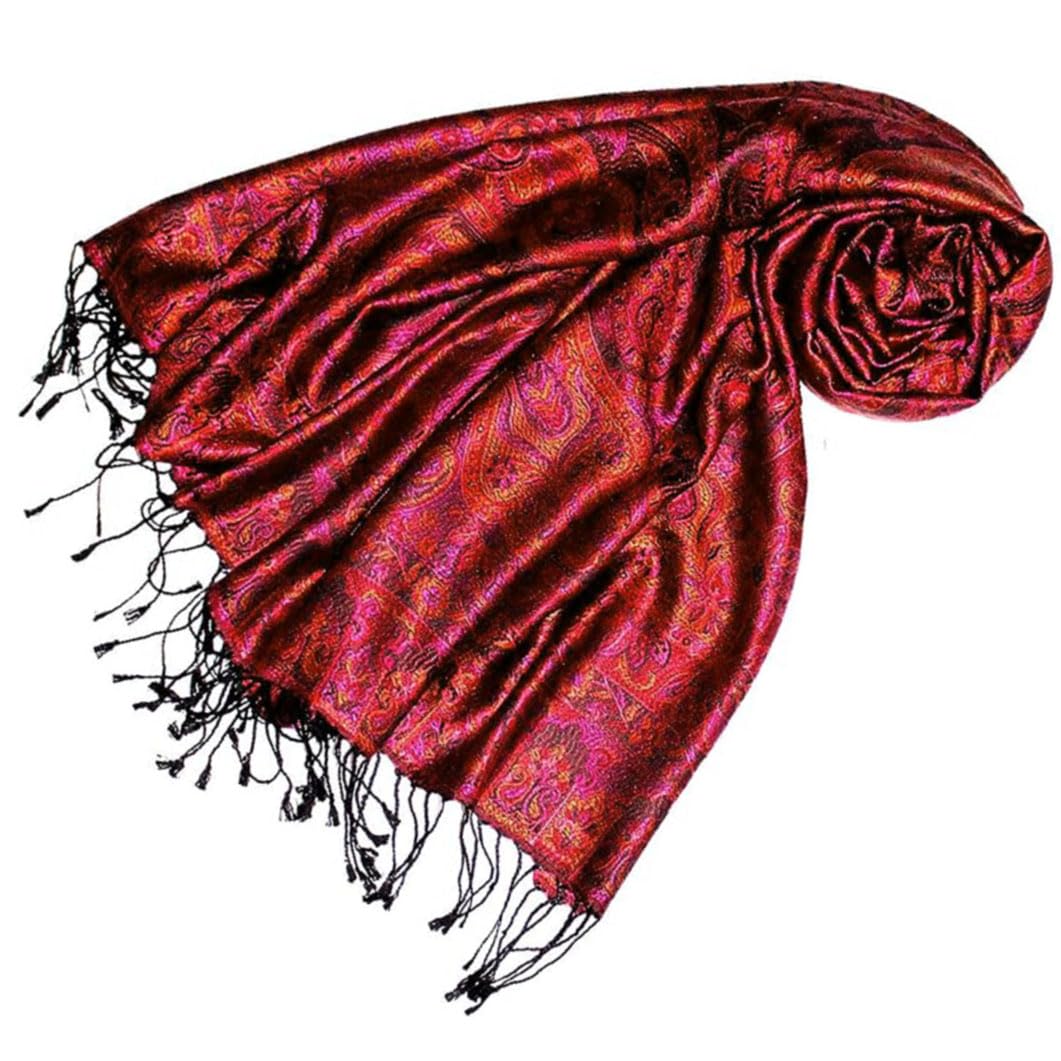 Lorenzo Cana Damenschal Schaltuch jacquardgewebt 100% Seide 70 cm x 190 cm Paisleymuster Seidenschal
