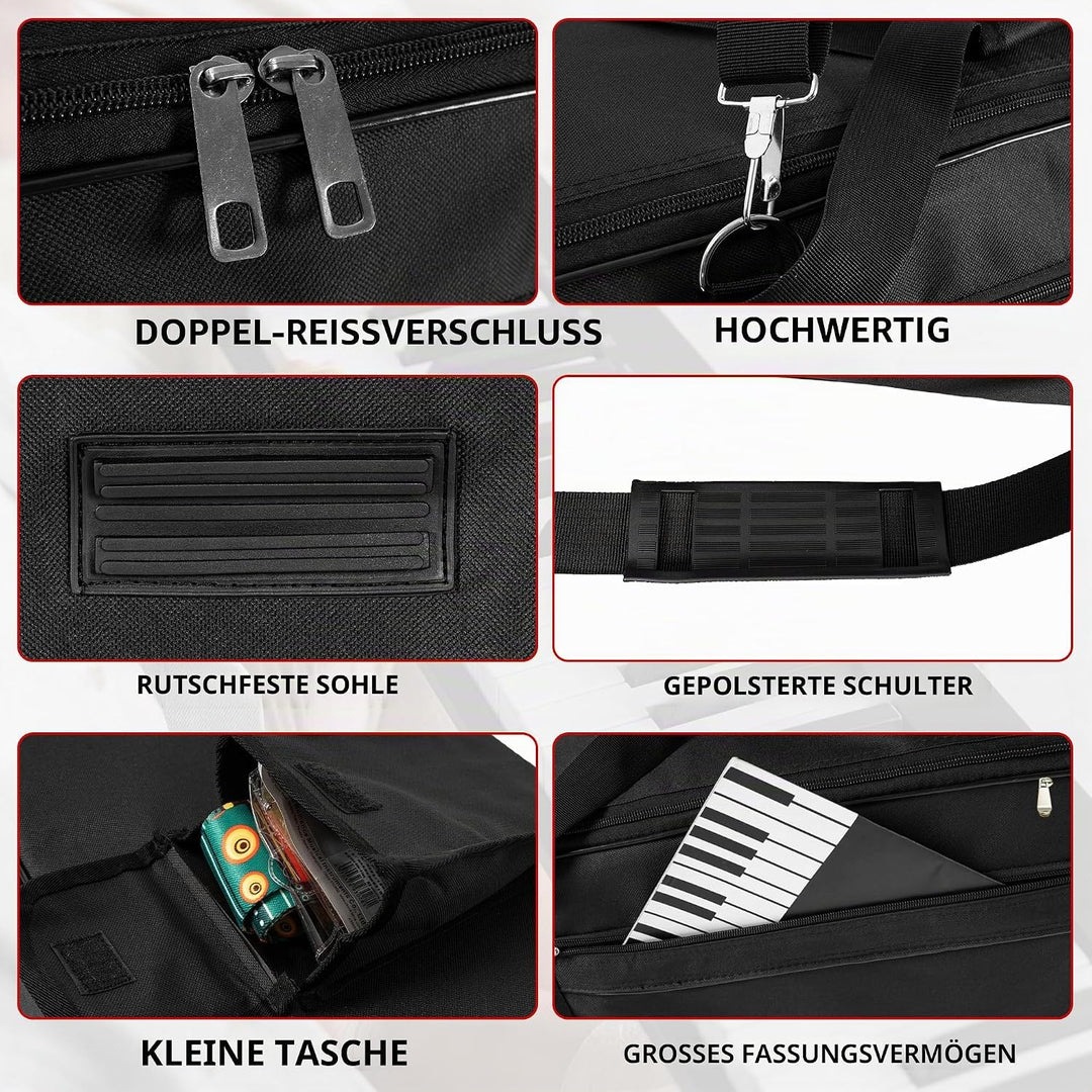 AKOZLIN Tragbare gepolsterte Tastatur-Tasche mit 88 Tasten, Masse: 137,4 x 17 x 33,5 cm, elektrische