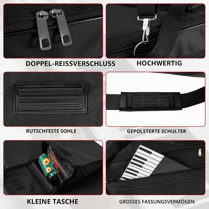AKOZLIN Tragbare gepolsterte Tastatur-Tasche mit 88 Tasten, Masse: 137,4 x 17 x 33,5 cm, elektrische