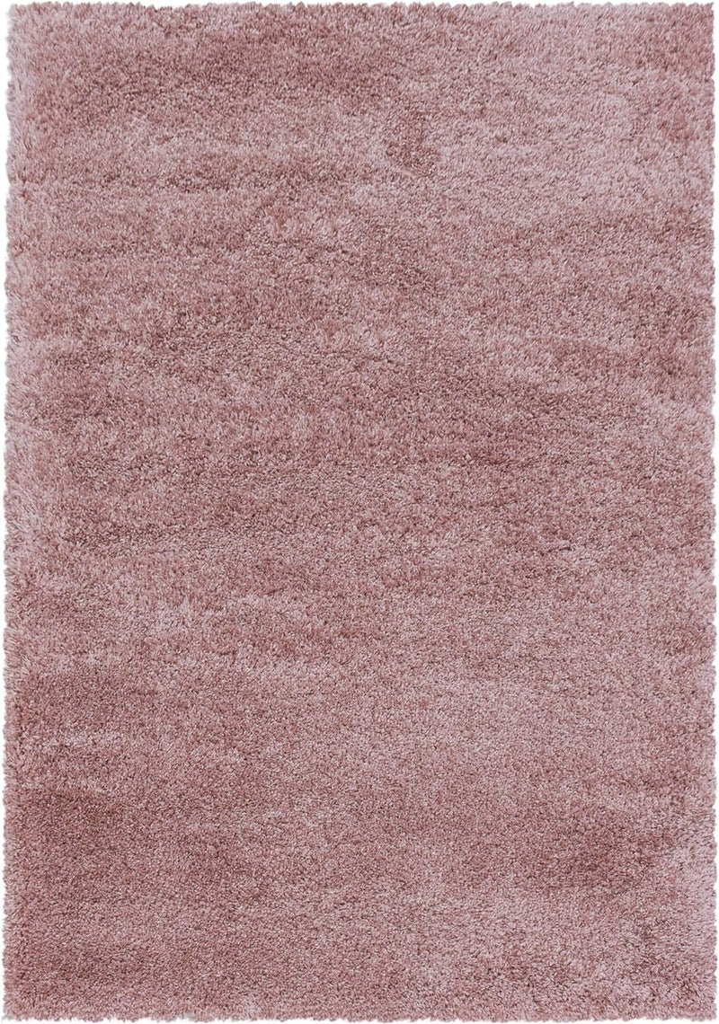 HomebyHome Teppich Wohnzimmer Hochflor Shaggy 50 mm Florhöhe Rosa 80x250 cm - Teppich Schlafzimmer L