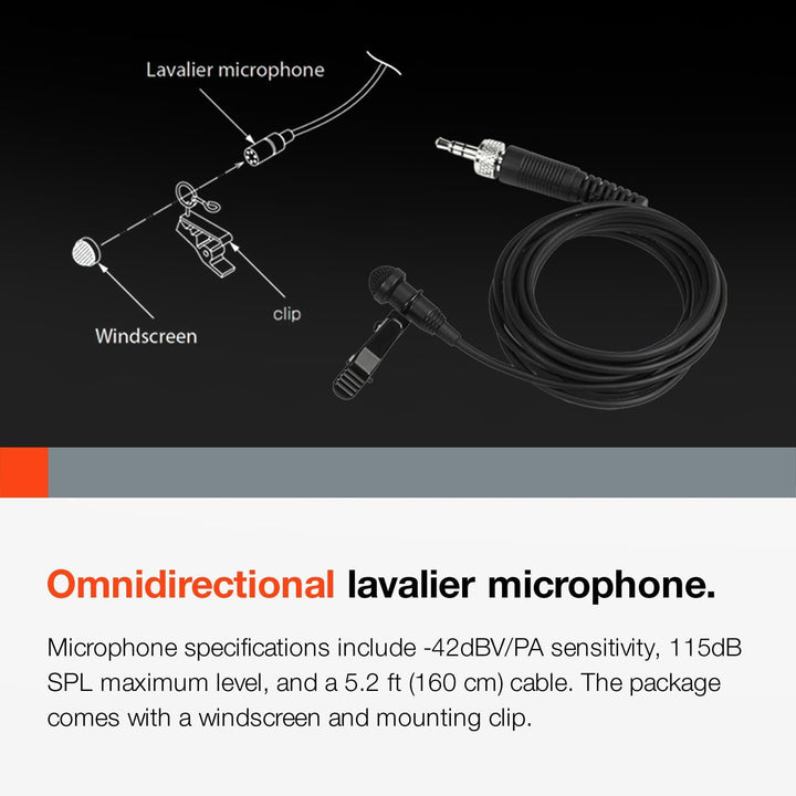 Tascam TM-Lavalier-Mikrofon, 4,5 kg, Schwarz