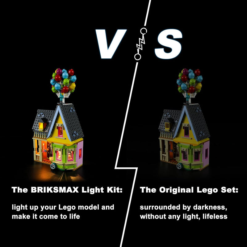 BRIKSMAX 43217 Led Licht für Lego Carls Haus aus „Oben“ - Compatible with Lego Disney Bausteinen Mod