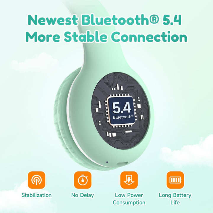 EarFun Bluetooth Kopfhörer Kinder, 85/94dB Lautstärkeregelung, HiFi Sound, HD-Mikrofon, 40 Std Akku,