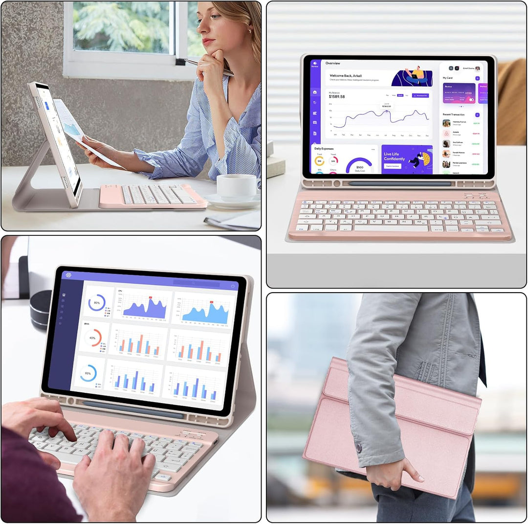IVEOPPE Tastatur Hülle für Samsung Galaxy Tab А9 Plus 11 Zoll, [QWERTZ Deutsches], Bluetooth Abnehmb