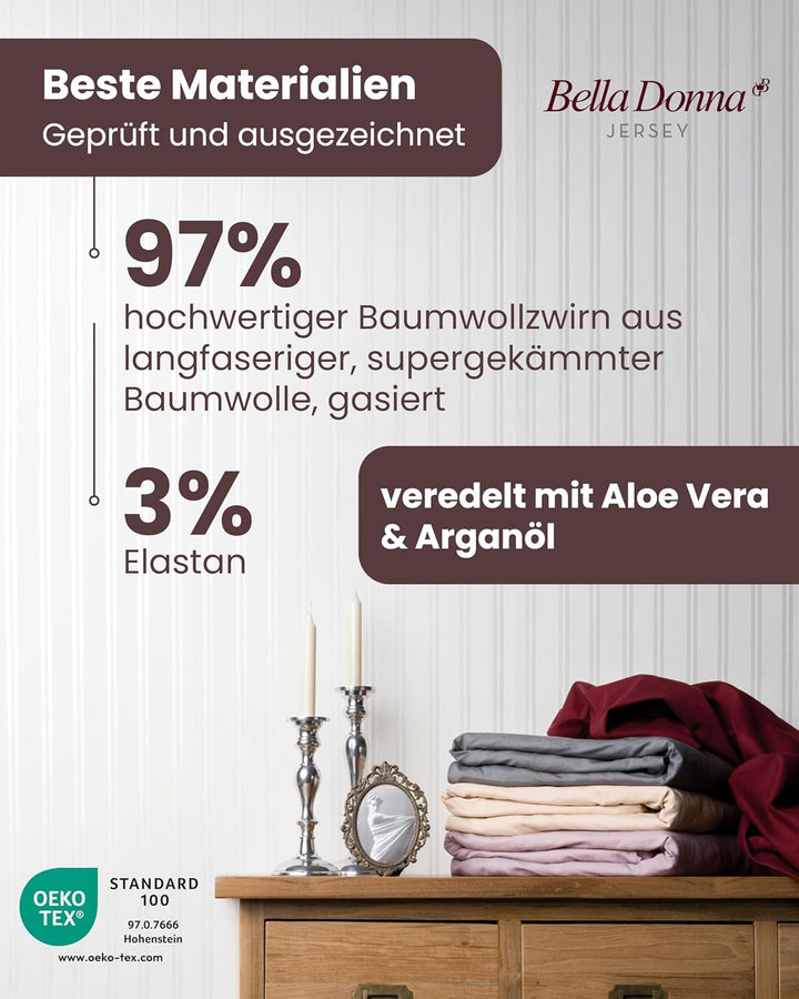 Formesse Bella-Donna Jersey Spannbettlaken blaugrau, 180x200-200x220 cm 180x200-200x220 cm 0209 Blau