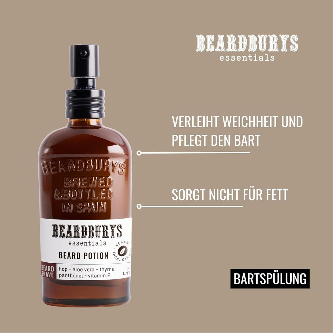 Beardburys Essentials Bart Trank | Herren -Gesichtsfeuchtigkeitscreme Für Den Bart. Erzeugen Sie Erz