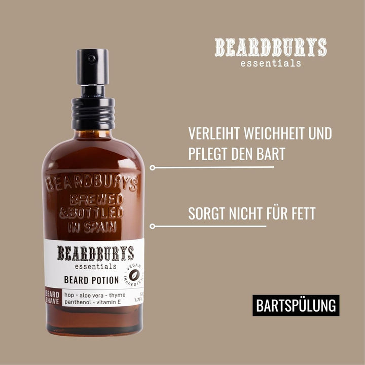 Beardburys Essentials Bart Trank | Herren -Gesichtsfeuchtigkeitscreme Für Den Bart. Erzeugen Sie Erz