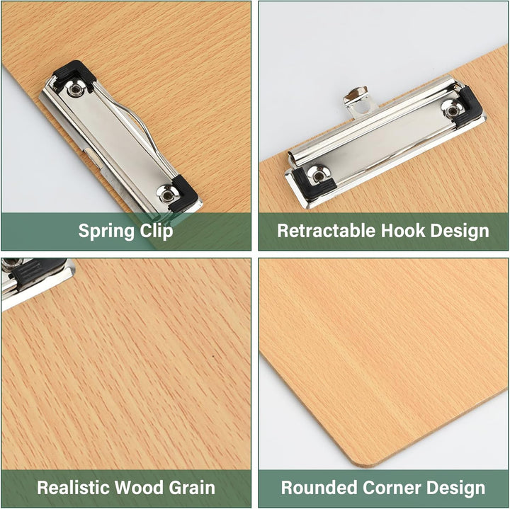 10 Stück Klemmbrett Holz, Wooden Clipboard, Schreibbrett Klemmbrett, Klemmbrettmappe, Klemmbretter m